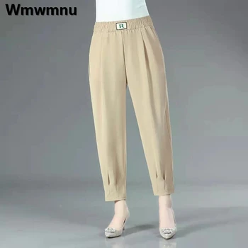 Liiga Lühikesed-Pikkus Haaremi Püksid Vabaaja Kottis Elastne Kõrge Vöökoht Pantalones Kevadel Naiste Emad Püksid Korea Fashion Pantalon