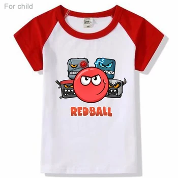 raglaani t-särk lastele Punane Pall 4 o-kaeluse Tshirt suvel poiste puuvillane tee-särk fashion t-särk laste sünnipäeva kingitus