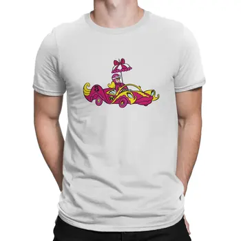 Hull Võistlused 60s Cartoon Roosa Auto Tshirt Homme Meeste Tees Blusas Polüester T-Särk Meestele