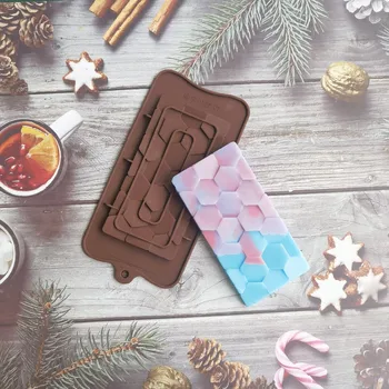 Silikoon Šokolaadi Hallitus Kuusnurk, Küpsetamine, Tööriistad Silikoon Kook Jelly Candy 3D DIY Hallitusseened Köök Tarvikud