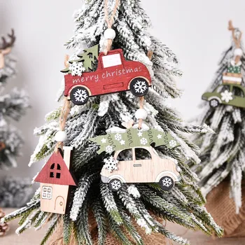 Põdrad Ornament Kodu Puu Poole Rippuvate 3PC Decor Salongi Auto Puidust Jõulud Lahti Loominguline Koostöö Jõulud Vanik