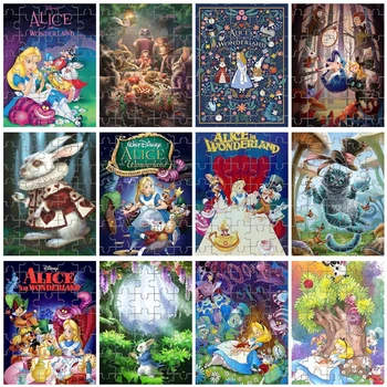 Alice Imedemaal 35 Tükki Mini Pusled Mõistatusi Disney Cartoon Princess Puidust Puzzle Laste Haridus Mänguasjad Diy Kingitus
