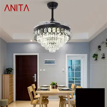 ANITA laeventilaator Valguse Nähtamatu Crystal LED Lamp Koos puldiga Kaasaegne Luksus Kodu