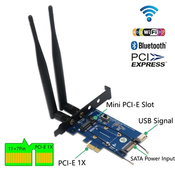 Mini PCI-E PCI Express, PCI-E 1x Adapter SIM-kaardi Pesa WiFi ja 3G/4G/LTE kaart