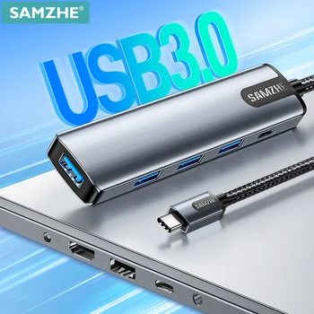 SAMZHE USB HUB, 4 in 1 USB-C-HUB-USB-Tüüp C-Multi USB 3.0 Adapter sobib MacBook Pro Õhu Huawei Mate 30 USB-C 3.0 Splitter