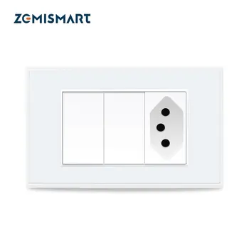 Zemismart Zigbee Smart 20A Brasiilia Pistikupesa Kaks Push Light Switch Tuya Brasiilia Vooluvõrku Lülitada Alexa Google Home Kontrolli