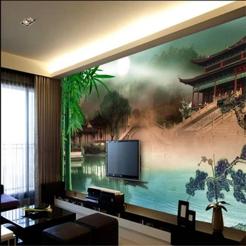 beibehang Suur kohandatud taustapildid Hiina stiilis Jiangnan stiilis magamistuba diivan-TV taustaks de papel parede 3d para sala atacado