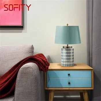 SOFITY Luksus Tabel Lamp Kaasaegse LED Keraamilised Dekoratiivne Muster Laua Kerge Luksus Kodu Tuba