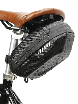 Jalgratta Saba Kott Süsiniku Muster Nahast EVA Veekindel MTB Mountain Bike Sadul Taga Pannier Kõva Kest Kott Juhul Jalgrattasõit Paets
