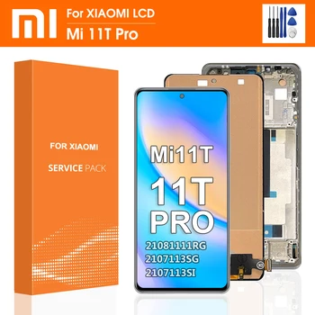 100% Testitud Mi 11T Ekraan Asendada Jaoks Xiaomi Mi 11T Pro LCD 2107113SG Ekraan Puutetundlik Digitizer Assamblee Remont Ekraan
