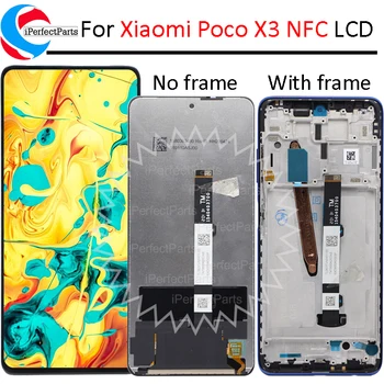 Algne Jaoks Xiaomi Poco X3 LCD Ekraan Koos Raami Touch Panel Ekraani Digitizer Assamblee Xiaomi POCO X3 NFC LCD M2007J20CG