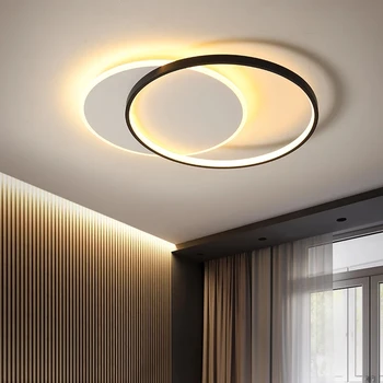 Kaasaegne Minimalistlik Led Lakke Lamp Magamistuba Must-Valge Disain Ringi Lühter Elutuba Uuringu Loft Smart Light Fixtures