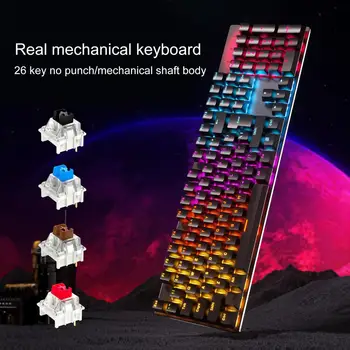 Stiilne Arvuti Klaviatuuri Kaks värvi Süsti Keycaps Juhtmega Klaviatuur RGB Taustavalgustusega Mängib 104 Võtmed Mäng Office Wired Keyboard