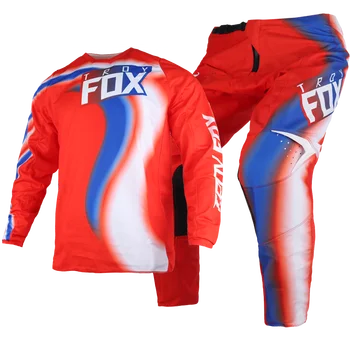 2023 Motocross MX 180 Toxsyk Karrera Gear Set Mägi rattaralli Jersey Püksid Combo Mootorratta Offroad Punane Sinine Valge Kits