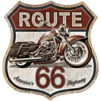 Meeleheitel Ettevõtted Route 66 Bike Kilp Tina Sign - Nostalgiline Vintage Metallist Seina Decor
