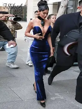 Blue Velvet Merineitsi Tanssiaiset Kleit Kardashian Pere Elegantne Naiste Õhtu Pool Hommikumantlid Custom Made 2023 Vestido De Gala