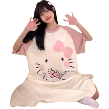 Kawaii Sanrio Anime Hello Kitty Cinnamoroll Pochacco Kuromi Pidžaama Suvel Pehme Mugav Nightdress Siserõivad Sünnipäeva Kingitus