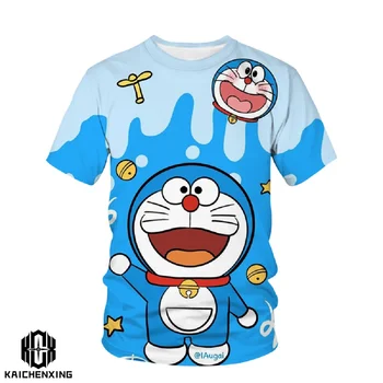 2023 Doraemon Särk Laste T-särk 3D Custom Trükitud Poiss, Tüdruk Riided Crewneck Lühikese Varrukaga Top Fashion Street Punk Kanda