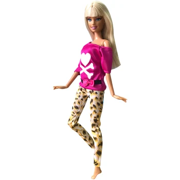 NK 1 Sätestatud Moe Printsess Kleit Särk Cartoon Armas Muster T-särk, Säärised Püksid Barbie Tarvikud Mannekeeni Tüdruk Kingitus Mänguasi