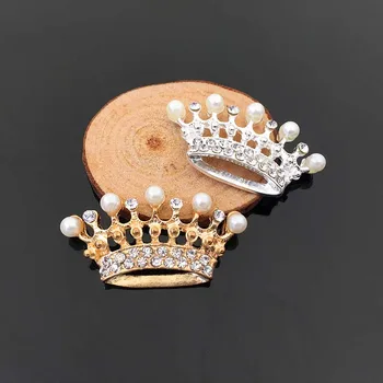 50tk Pearl Crystal Flatback Rhinestone Appliques Printsess Crown klambri külge Juuksed Clip Tarvikud Sõle Kutse Kaunistus