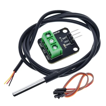Digitaalne Temperatuuri Anduri Moodul Temp Sensor Monitor DS18B20 Probe Terminal + Adapter Arduino - Elektrooniline Praktika