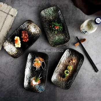 Jaapani Kandiline Kivi Muster Keraamiline Plaat Sushi Plaat Dim Sum Plaat Retro Lamedad Roog Jaapani Köök Lauanõud