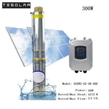 300W 48V Päikese veepump Booster 3-tolline Tiik, puurkaev SM Kontroller Paneeli Hind Mini Borehole Sukeldatavad Süsteem