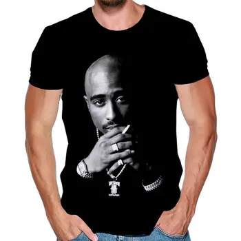 Meeste T-Särk Tupac Shakur 2pac T-Särk Legendaarne Räppar 3D Harajuku Trükkimine T-Särgid, Vabaaja-O-kaeluse Lühikesed Varrukad Liiga Top