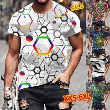 2023 Isiksuse Abstraktne 3D Trükkimine T-särk Lõbus Tänava Särk Meeste Vabaaja T-särk, Lühikesed Varrukad