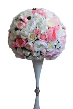 pulm dekoratiivsed kunstlik silk roosa pojeng lilled tabel keskpunkt teenetemärgi 2/3 ring lille pall 50cm Mixcolor TONGFENG
