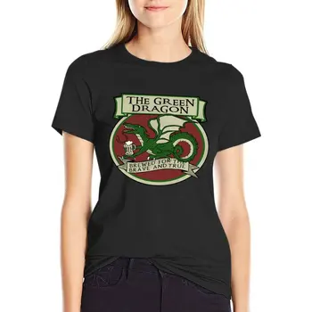 Roheline Draakon T-Särk, armas korgid tops hipi riided Naistele tops