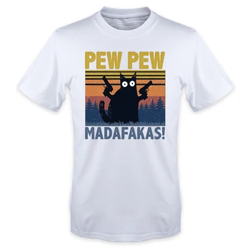 Pew Pew Madafakas Prindi Tshirts Suvel Mens Armas Kassi Käpad Naljakas Särk Särgid Hip-Hop Crewneck T-särk Kvaliteetse T-Särgid