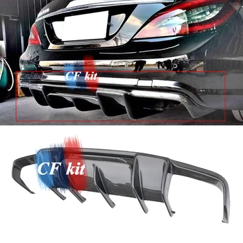 CF Kit Tagumine Lip Bumper Päris Carbon Fiber/Klaaskiud Jaoks Mercedes-Benz W218 CLS350 CLS63 Spoiler, Difuusor Auto Stiil