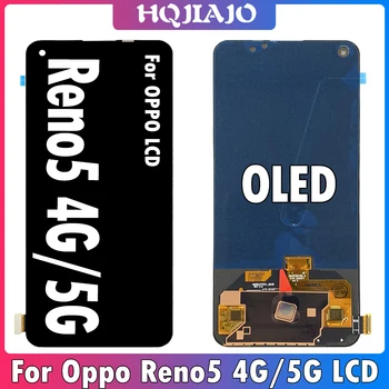 OLED Displei, OPPO Reno5 4G CPH2159 LCD Ekraan Touch Digitizer Assamblee Reno5 5G PEGM00 CPH2145 Asendamine Remont
