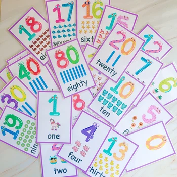 29Pcs Digitaalne Numbrid Lapsed Montessori inglise Sõnad Tasku Flash Kaardid Mängud, Varase Õppe Haridus-Õpetamine Uuringu Mänguasjad