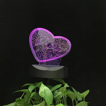 Armastus Paar Kiss 3d LED Tabel Öö Valguses Väljas Päikese ArylicLamp jaoks Õue Aias Muru Puhkus sõbrapäeva Abielluda Kingitus