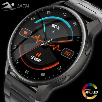Uus 3ATM Veekindel Smart Watch Mehed Naised Ekraani Kuva Alati Aega AMOLED Smartwatch Hääl Assistent Fitness Tracker Jaoks XIAOMI
