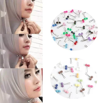 5tk Moslemi Naiste Hijab Pearl Clip Sall Pin-Araabia Islami Headscarf Salli Klambrid Prossid Pin-Ehted Naiste Sallid Tarvikud