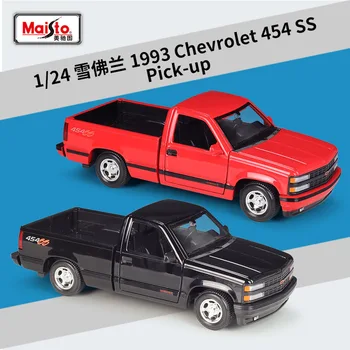 Maisto 1:24 1993 Chevrolet 454 SS Pick-up Kõrge Simulatsiooni Diecast Sõidukid Metalli Sulam Mudel Auto, lapsed mänguasjade kogumise kingitused