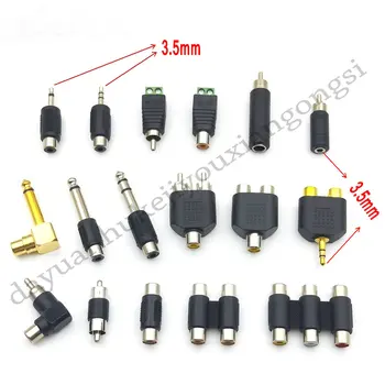 1tk RCA mees naine kuni RCA-3,5 mm 6.35 mm mono stereo mees naine adapter