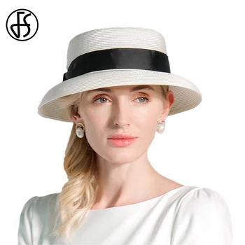 FS 2023 Suvel Valge Väljas Lihtne UV Kaitse Mütsid Naistele Elegantne Kiriku Briti Top ühise Põllumajanduspoliitika Lady Pulm Tähistamine Fedoras
