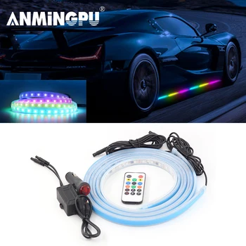 ANMINGPU RGB LED Auto Ümbritseva Teretulnud Ukse Seelik Kerge App Serveri Läve, Paneel, Neoon Paindlik Streamer Voolab Riba Dekoratiivne Lamp