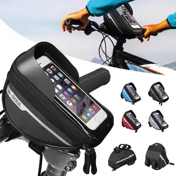 Veekindel Kott Jalgratta Raami Esiosa Ülemine Toru Kotid Jalgrattasõit Touch Telefoni Ekraani puhul Mobiiltelefoni MTB Moutain Road Bike Kott