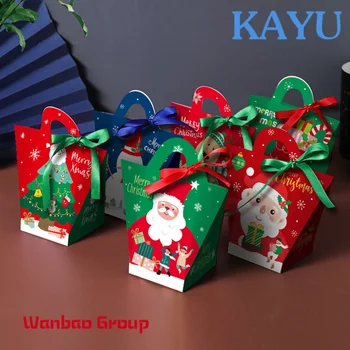 Jõulud Paber Kingitus Paberist Karbid Snacks Šokolaadi, Küpsetamine, Mini pakendis käepide dekoratiivsed jõulud kingitus kastid