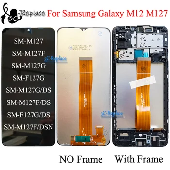 6.5 tolli Samsung Galaxy M12 M127 M127F SM-M127F SM-M127F/DS SM-M127G Lcd Ekraan Puutetundlik Digitizer Koost / With Frame