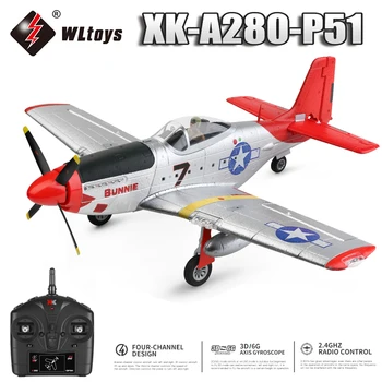 WLtoys XK A280 RC Lennuk 2.4 G 4CH 3D6G Mode Õhusõiduki P51 Võitleja Simulaator koos LED Prožektor RC Lennuk Mänguasjad Lastele