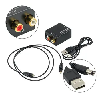 Digitaalne Optiline Koaksiaal Signaali Analoog Audio Converter-Adapter RCA-Digital To Analog Audio Converter Must